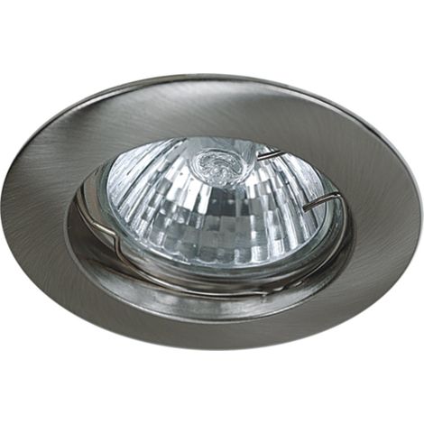 Lampesecoenergie – Fixation de spot encastrable alu brossé diamètre 77mm – Pour ampoules halogènes, CFL ou LED 50W max – Norme CE, IP20 – Lot de 3 unités