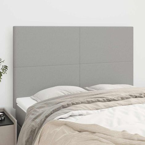 vidaXL Tête de lit Gris clair 144 x 5 x 118/128 cm Tissu (1/5)