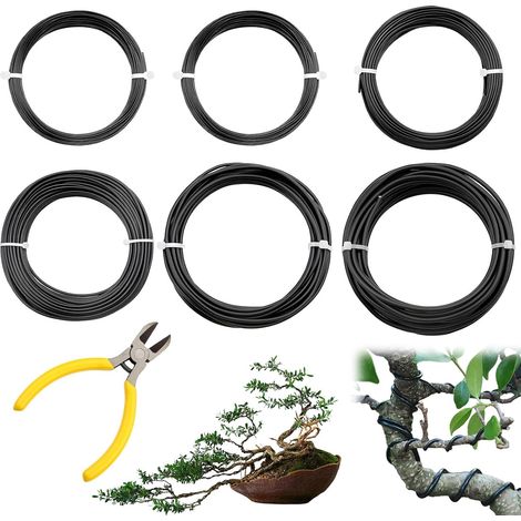 5 Tailles Fil de Fer Noire Fil de Fer Souple Loisir Creatif 50 m Total Ø1,0 mm/1,5 mm/2,0 mm/2,5 mm/3,0 mm Fil Aluminium Anodisé Souple pour DIY Bonsaï Arbre (1/5)