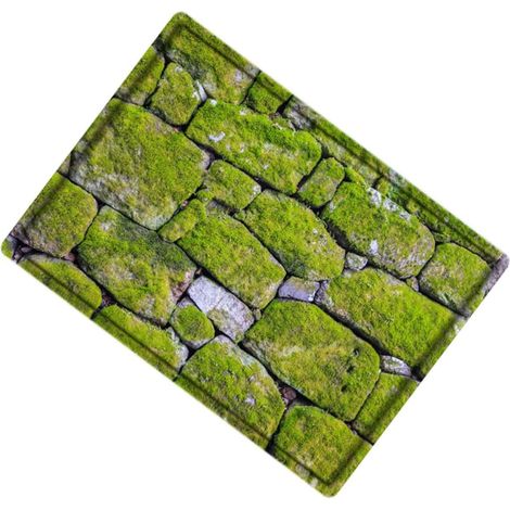 Tapis de Sol Antidérapant 60x60 CM en Polyester Vert pour Chambre (1/5)