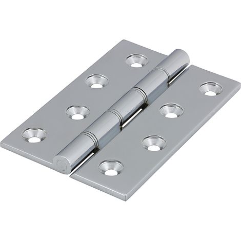 TIMCO Double Stainless Steel Washered Brass Hinges Polished Chrome - 102 x 67
