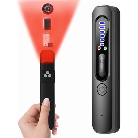 Ein Detektor für versteckte Kameras, HF-Detektoren und GPS-Tracker, der zur Erkennung solcher Geräte in Büros, Hotels und anderen Orten eingesetzt wird. (1/5)