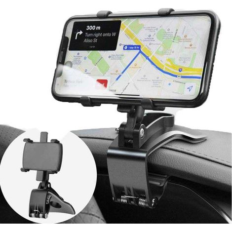 Support de téléphone de voiture rotatif à 360 degrés, support de téléphone portable pour tableau de bord, compatible avec les smartphones de 4 à 7 pouces. (1/5)