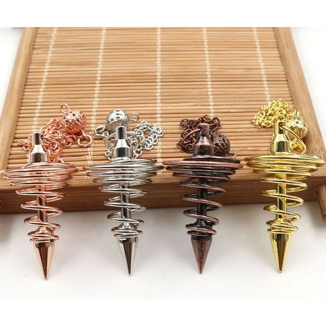 Pendule de Divination en Métal avec Chaîne pour Radiesthésie et Soins (1/5)