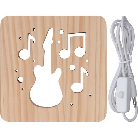 3D-LED-Lampe in Form einer hohlen Holzgitarre, dekoratives Nachtlicht für Wohnzimmer, Schlafzimmer, Büro (1/5)