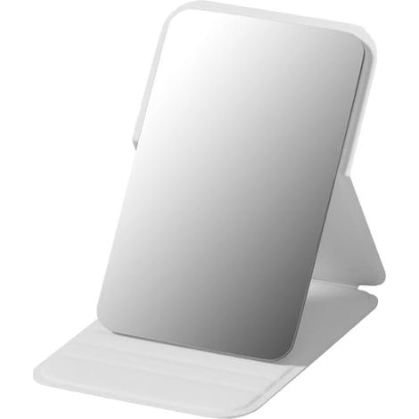 Miroir de voyage pliable en cuir PU avec support réglable à 90°/145° (1/4)