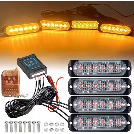 Linternas LED para coche con mando a distancia - 11 modos de destello - Universal 12-24V