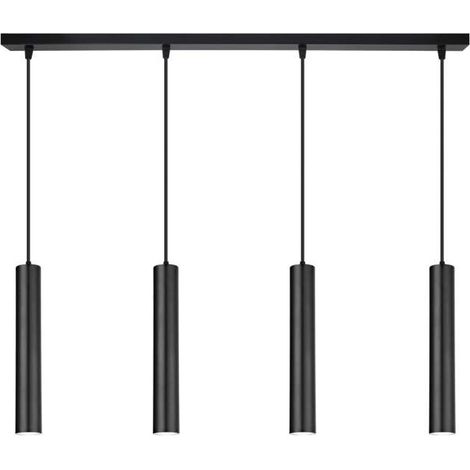 Colgante alargado 4 luces modelo Antia acabado negro, 36cm(alto) 86cm(ancho) 15cm(fondo) (1/2)