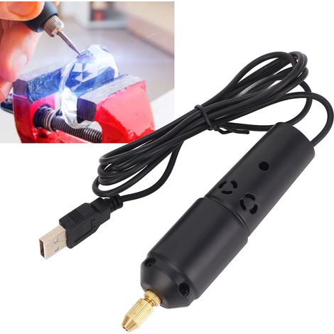 Miniatur-USB-Elektrobohrschraubstock mit 10 Zubehörteilen für die Schmuckherstellung aus Harz, Kunststoff und Holz, 5 V 2 A, kompaktes, tragbares ABS-Set (1/5)