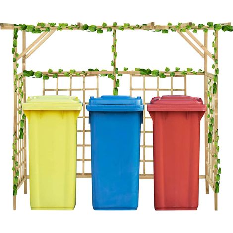 vidaXL Pergola de jardin pour poubelles triples Bois de pin imprégné (1/5)