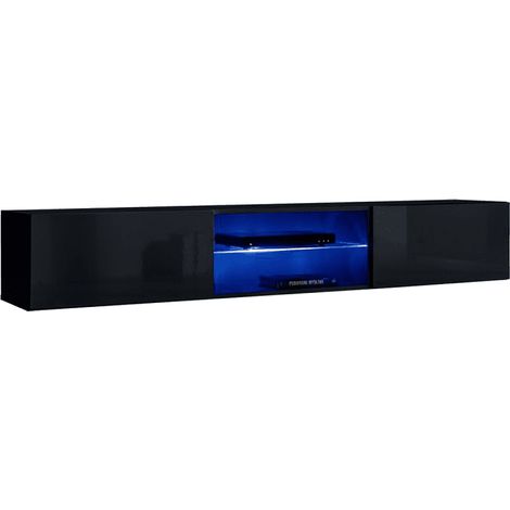 Banc TV mural Switch RTV 3 - L 180 x P 40 x H 30 cm - Noir - Livraison gratuite