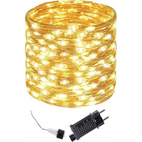 LUCI A FILO 100 LED 13m EST/INT MICRO A CORRENTE 8 FUNZIONI CALDE ALIMENTATORE (1/5)