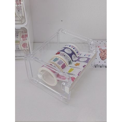 1 pièce Boîte distributeur de ruban adhésif transparent empilable - Ruban non inclus, Organisateur de fournitures de bureau et scolaire (1/5)