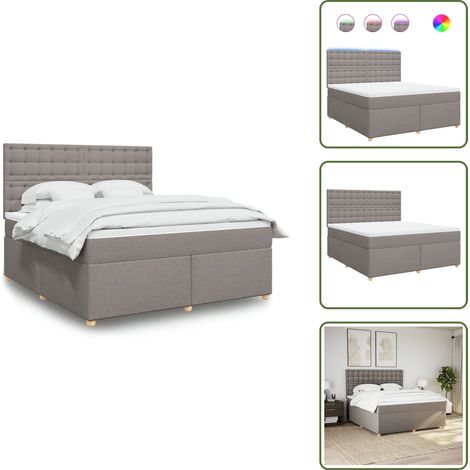Boxspringbett mit Matratze Taupe 180x200 cm Stoff - Boxspringbett - Boxspringbetten - Bett - Bettgestell (1/5)