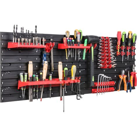 Werkstatt-Werkzeugbrett 115x39 cm + Ablagen / Halterungen