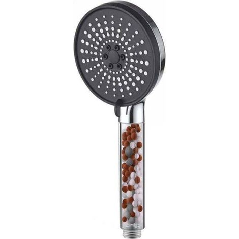 Anti-limescale, water-saving shower head, 5-mode shower head, anti-limescale shower head, high-pressure shower head, chrome (shower head without hose)
