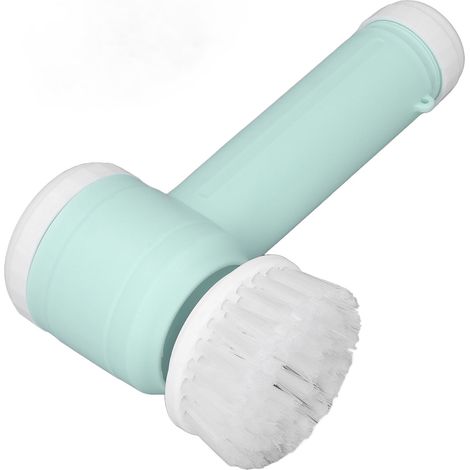 Brosse de nettoyage électrique rotative rechargeable sans fil avec 4 têtes de brosse pour salle de bain, cuisine, baignoire, carrelage et lavabo (vert). (1/5)