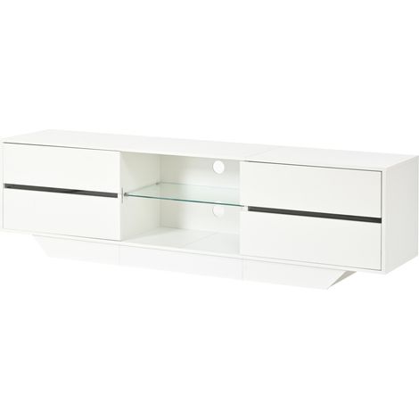Mobile TV bianco lucido 160 cm con LED RGB per TV fino a 65 pollici (1/5)