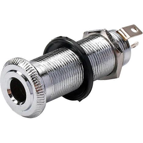Prise jack cylindrique filetée 6,35 mm (1/4 pouce) pour entrée/sortie stéréo/mono encastrée, pour guitare acoustique, électrique et basse. (1/5)