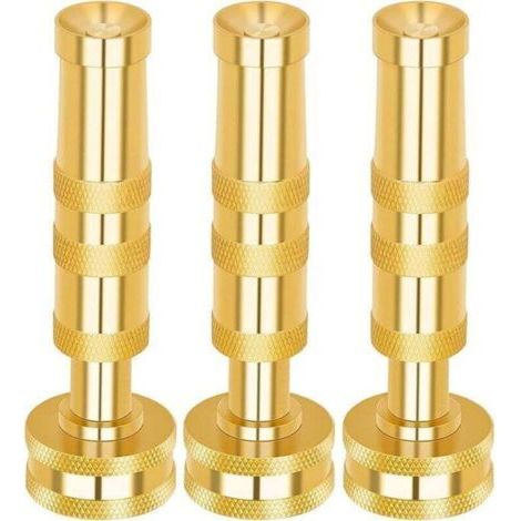 BUNTHAUS PA Buses de tuyau en laiton – Buses de pulvérisation haute pression, lot de 3, pistolet de pulvérisation réglable, buses de tuyau rotatives robustes, adaptées aux terrasses, pelouses et stati (1/4)