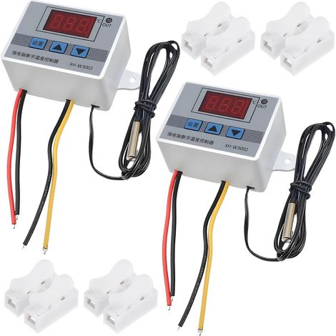 Régulateur de température numérique - Lot de 2 - ABS - Chauffage et Refroidissement - Aquarium et Élevage - 59x44mm (1/5)