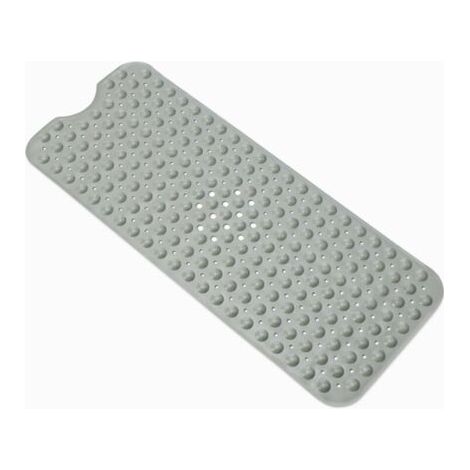 Essentials: Rutschfeste Badematte mit Saugnäpfen für Badewanne und Dusche, 101 cm × 40 cm, grau. (1/4)