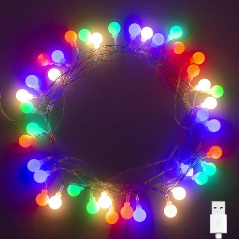 Guirlande Lumineuse LED - 5 m - 50 Ampoules - Alimentation Sur Piles - Télécommande - 8 Modes - Étanche - Pour Extérieur Intérieur Jardin Fête Noël Mariage (1/5)