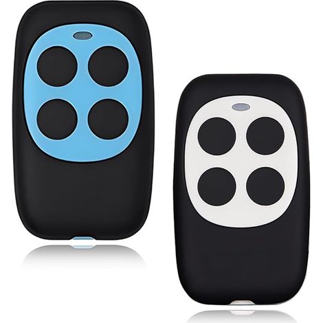 Mando a distancia universal de 433 MHz para puertas, paquete de 2, clonación rápida, 4 botones para coches, puertas de garaje, persianas, barreras, alcance de 10 m, copia de llave inalámbrica, código  (1/5)