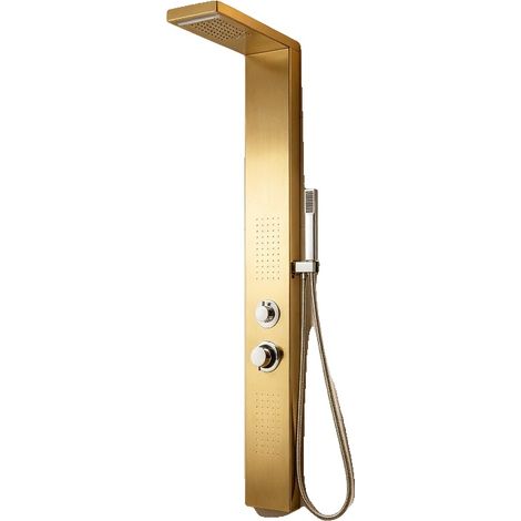 Sistema di pannelli doccia, modalità multifunzionali, design elegante, oro (1/2)