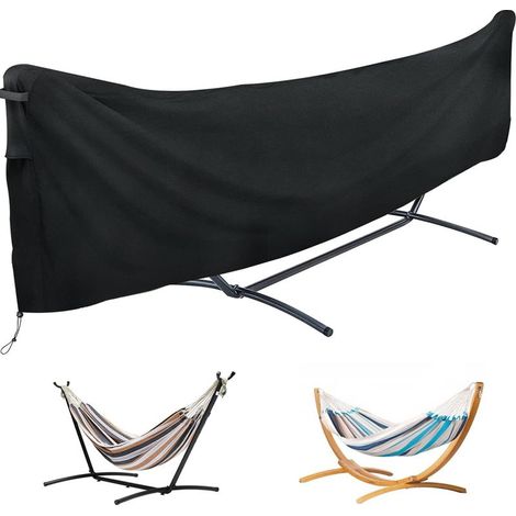 Housse imperméable pour hamac d'extérieur, bâche Oxford 210D intégrale, housse de protection pour hamac et hamac double, résistante au vent, à l'hiver et aux intempéries (285 x 17 x 80 cm) (1/5)