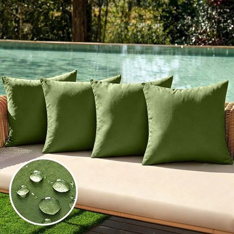 Set di 4 fodere impermeabili per cuscini da esterno，realizzate in finta poliestere e lino，federe decorative per giardino，blu royal，3050 cm (1/5)