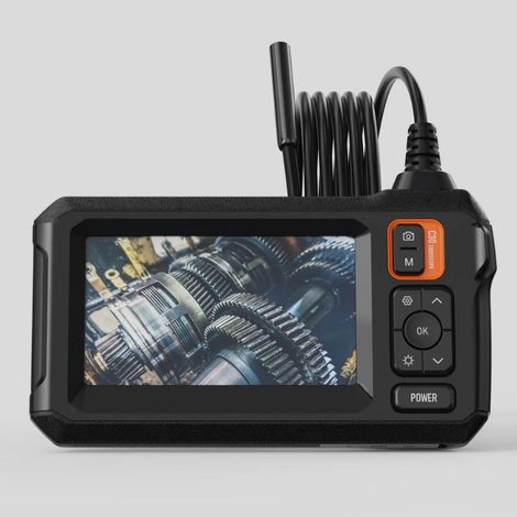 Cámara endoscópica HD 1080P, pantalla IPS, ángulo de visión de 170 grados, impermeable IP67 con luces LED, batería de 2000 mAh para inspección de alcantarillado (5 m)