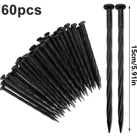 Lot de 60 clous de paysagisme en spirale – adaptés aux bordures de pavés, au gazon artificiel et à la fixation de tentes. (1/5)
