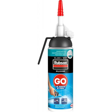 Rubson – Mastic silicone blanc 100ml – Résiste aux moisissures – Adhère sur émail, acrylique, verre – Pour joints de salle de bain et cuisine