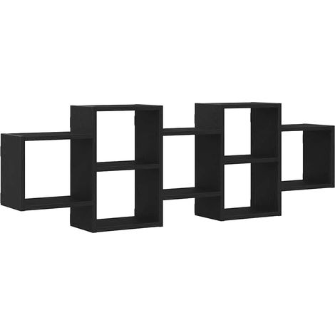 Maison Exclusive - Wandregal Schwarz Eichen-Optik 129x18x42 cm Ho