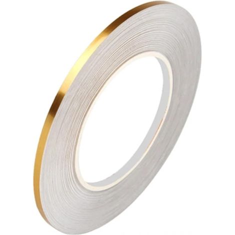 Ruban en film polyester  5 mm x 50M ,  doré brossé ruban adhésif miroir pour accentuer les détails, murs graphiques, décoration bateau, murs