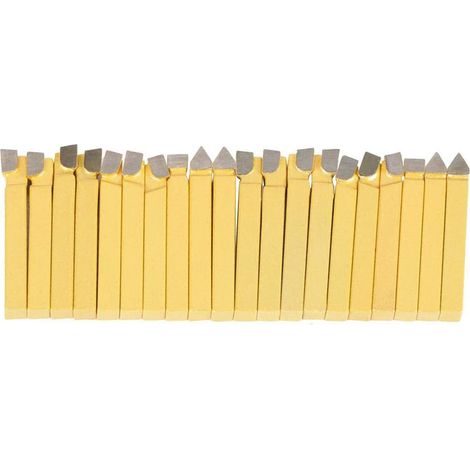 Ensemble de 20 outils de tournage à pointe carbure de 6,35 mm (1/4") (1/5)