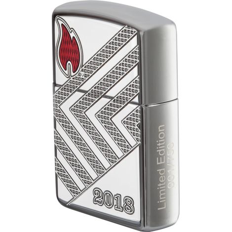 Briquet tempête – Édition annuelle, Finition Armor Chrome Brillant Poli Miroir, Gravure Profonde avec Incrustation époxy – Rechargeable – Réutilisable – Design Coupe-Vent – Boîte Cadeau (1/5)