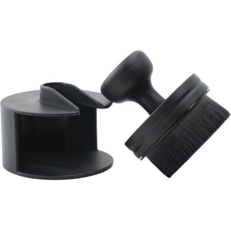 Brosse applicatrice pour pneus, brosse applicatrice pour l'entretien des pneus de voiture, support de rangement inclus pour kit de nettoyage et de lavage de voiture, noir, diamètre 6 cm (1/4)