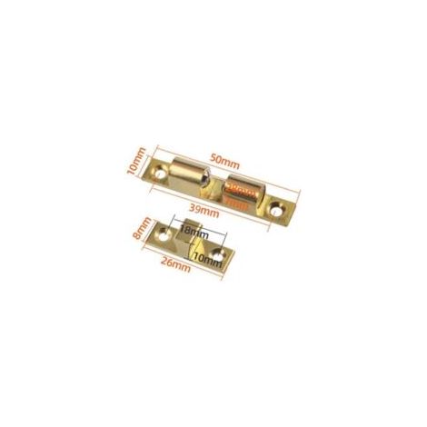 Loqueteau d'Armoire Ferme-Portes Loquet à Bille De Porte Laiton Loquet à Double Boule En Laiton Loquet à Double Rouleau Pour Placard Meubles Porte Armoire Loquet Serrure De Portiere (4 Pcs) - Crezuo (1/4)