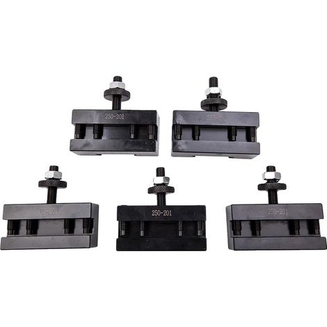 Portaherramientas, acero aleado de alta calidad, compatible con la serie 250-201, mecanismo de cambio rápido, apto para varios tornos, peso aproximado: 0,5 kg. (1/5)