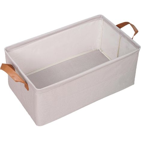 Boîte de rangement ouverte pliable, cadeau pour amoureux, cadre épais, poignée en cuir, cube de placard, panier pour organiser jouets, livres, vêtements, chaussettes, sous-vêtements, étagère de placar (1/5)