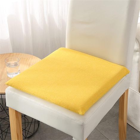 Lot de 2 Coussins 40x40 cm – Coussin de Chaise d'extérieur et d'intérieur 40x40 cm, Coussin Souple pour Les chaises de Jardin, tampon de coton de 4 cm - jaune (1/5)