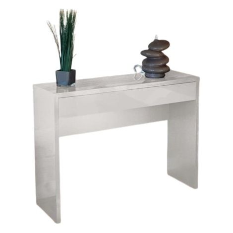 Consolle d''ingresso ARENA con cassetto in colore bianco lucido – Dimensioni 109 x 81 x 34 cm