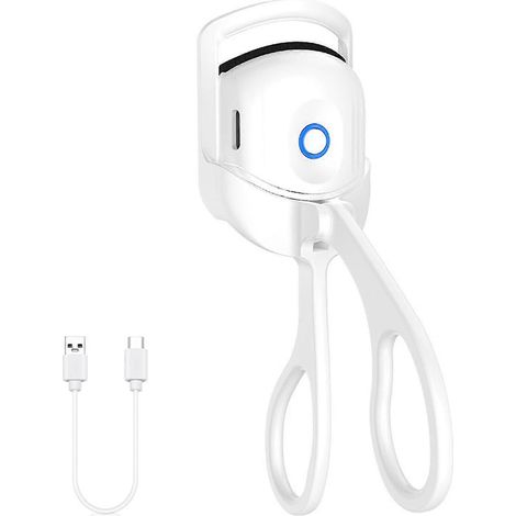 Recourbe-cils électrique rechargeable pour cils naturels, recourbe-cils chauffant longue durée, blanc (1/4)