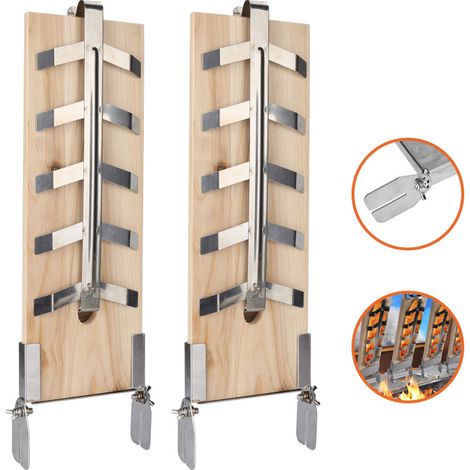 SWANEW Set di 2 supporti per salmone fiamma con supporti in acciaio inox molto stabili (1/5)