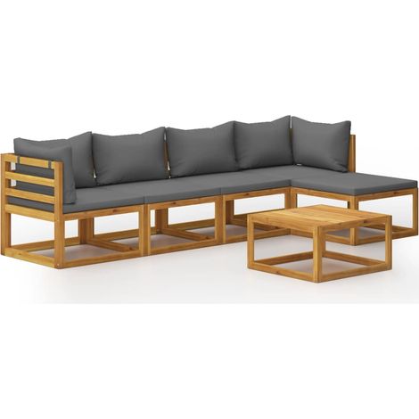 Maison Exclusive - 6-tlg. Garten-Lounge-Set mit Auflagen Massivho