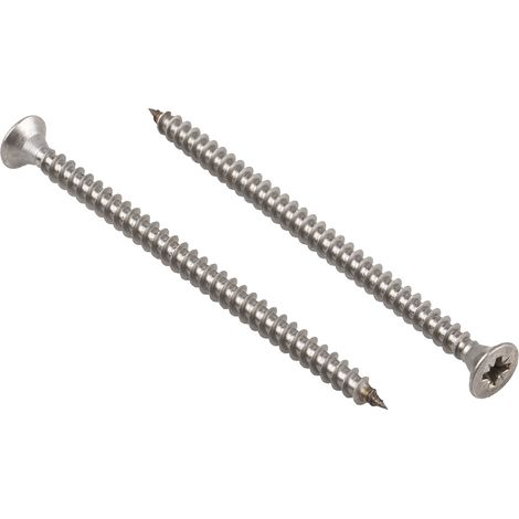 Vis à bois, 6mm, tête Fraisée 100mm, en Acier Inoxydable A2 304 ( Prix pour Sachet de 50 )