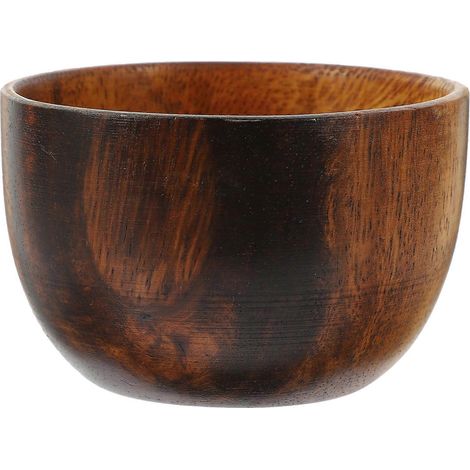 Bol en bois naturel pour le service des aliments, bol à salade léger en bois.-8X8cm (1/3)