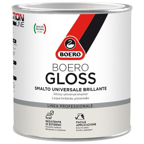 BOERO GLOSS vernice smalto universale brillante anticorrosivo per ferro e legno colore MARRONE CIOCCOLATO 500ml (1/2)